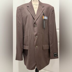 NWT Fumagalli Bryce Super Fine Worsted Wool Pinstripe Single Breast Suit Blazer